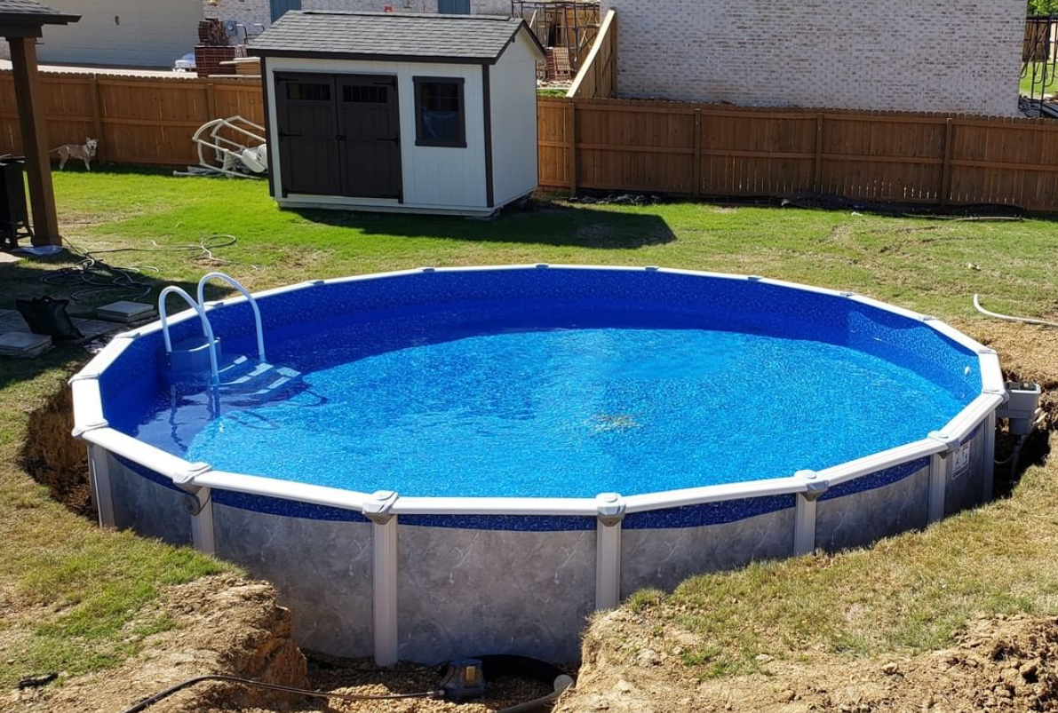 semi inground royal swimming pool install Memphis tn 2