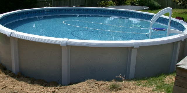 Above Ground Pool with Wedding Cake Steps