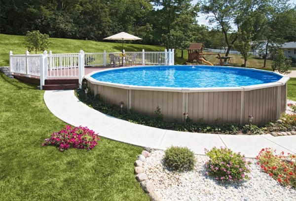 semi-inground swimming pool