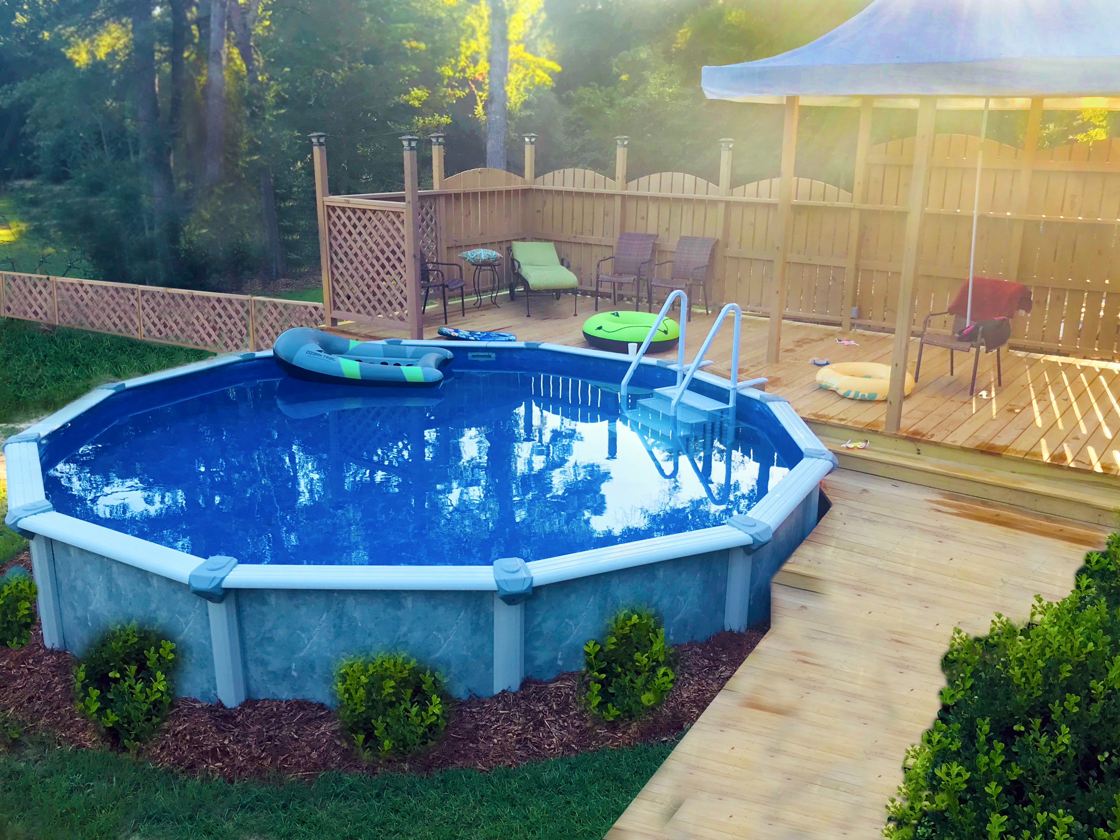 Above ground pools for sloping yards
