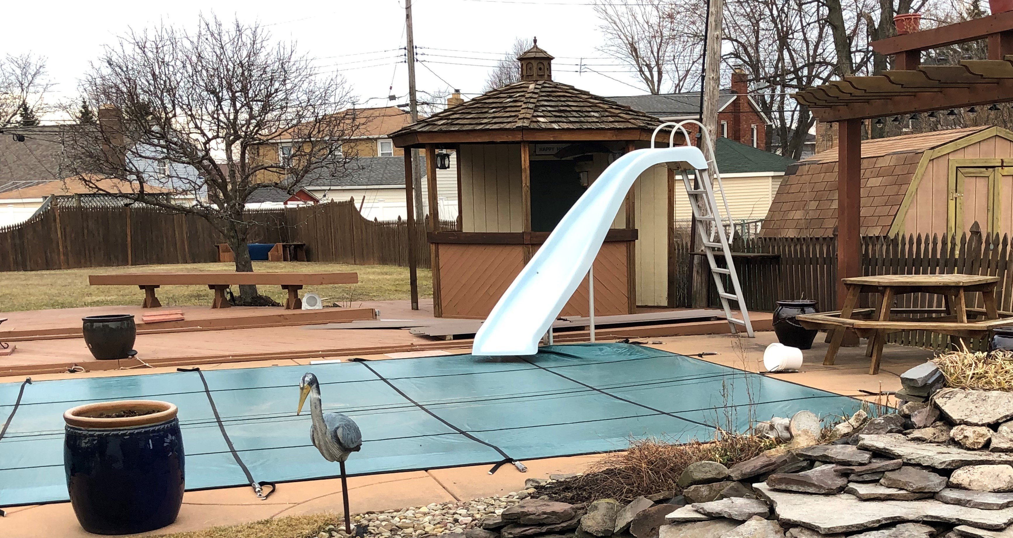 Above Ground Winter Pool Covers - Mesh or Solid? - In The Swim