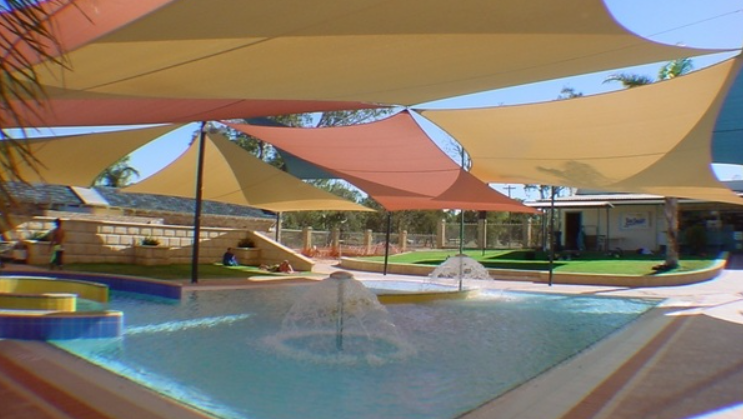 Yellow-Terra Cotta sun shade sail design ideas