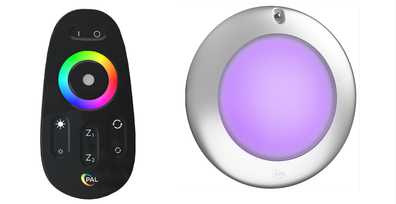 Multicolor pool light with remote control